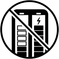 Do not mix used and new batteries safety icon