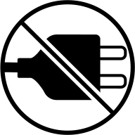Do not recharge safety icon