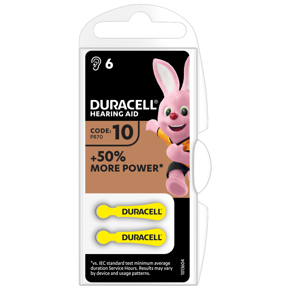 Duracell Hearing Aid Batteries Size 10 in 2-piece pack