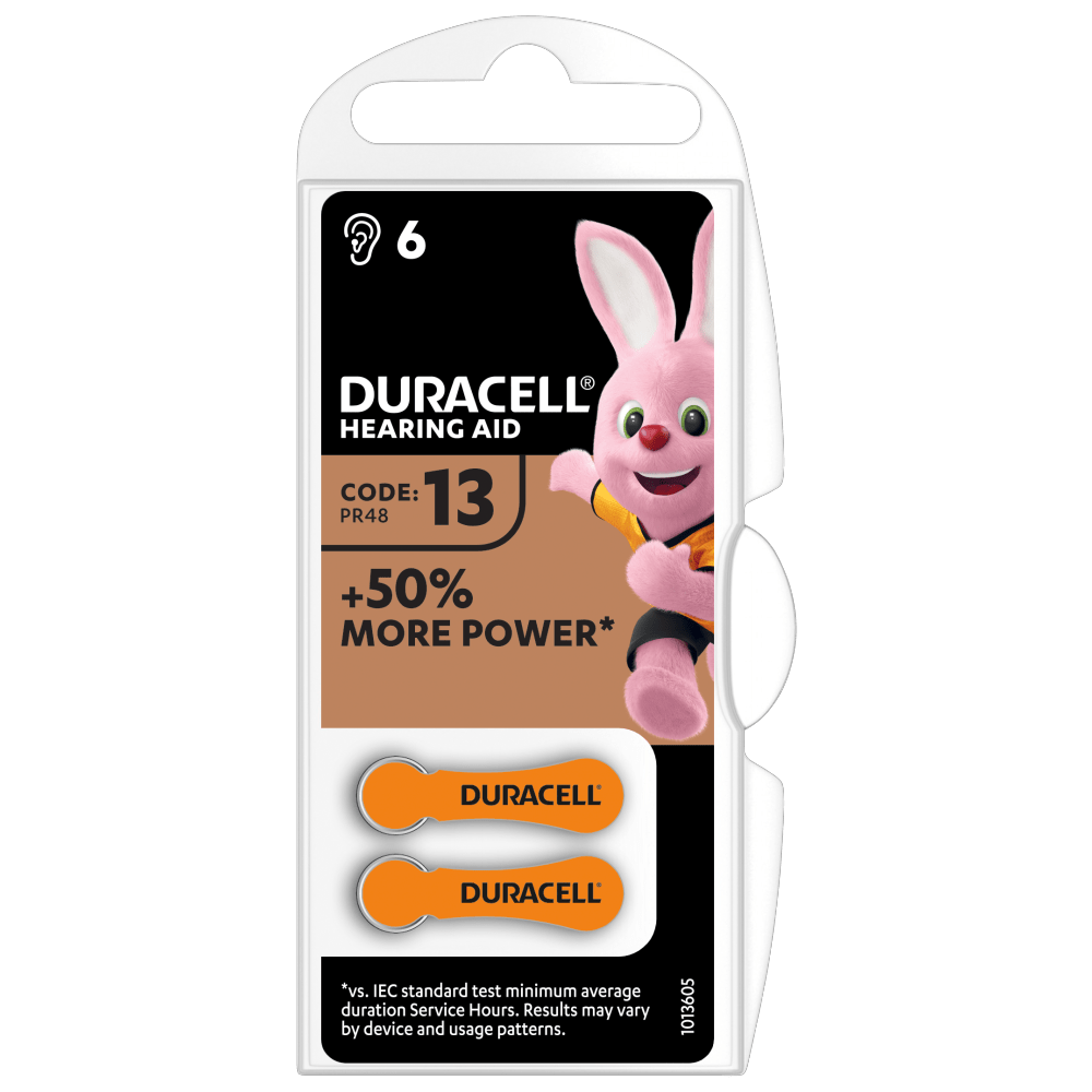Duracell Hearing Aid Batteries Size 13 in 2-piece pack