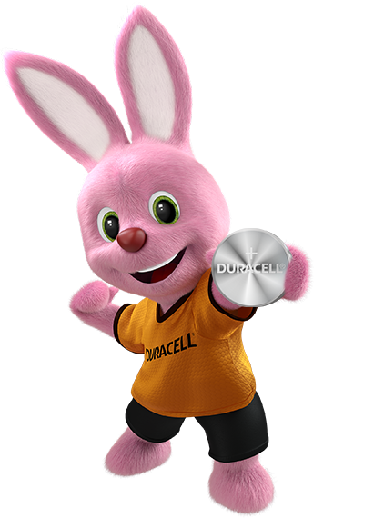 Bunny introducing Duracell coin battery