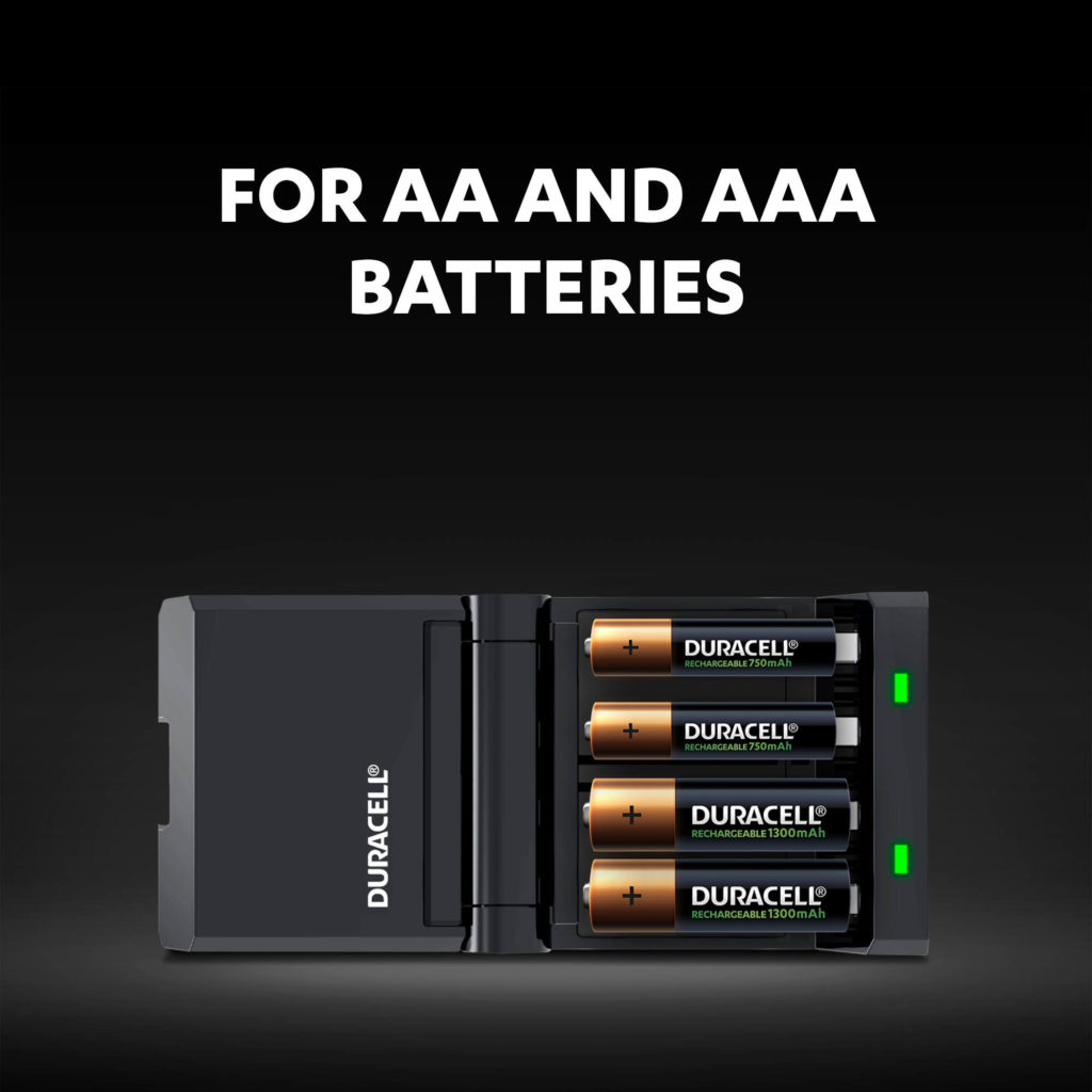 Charger for AA and AAA-size batteries