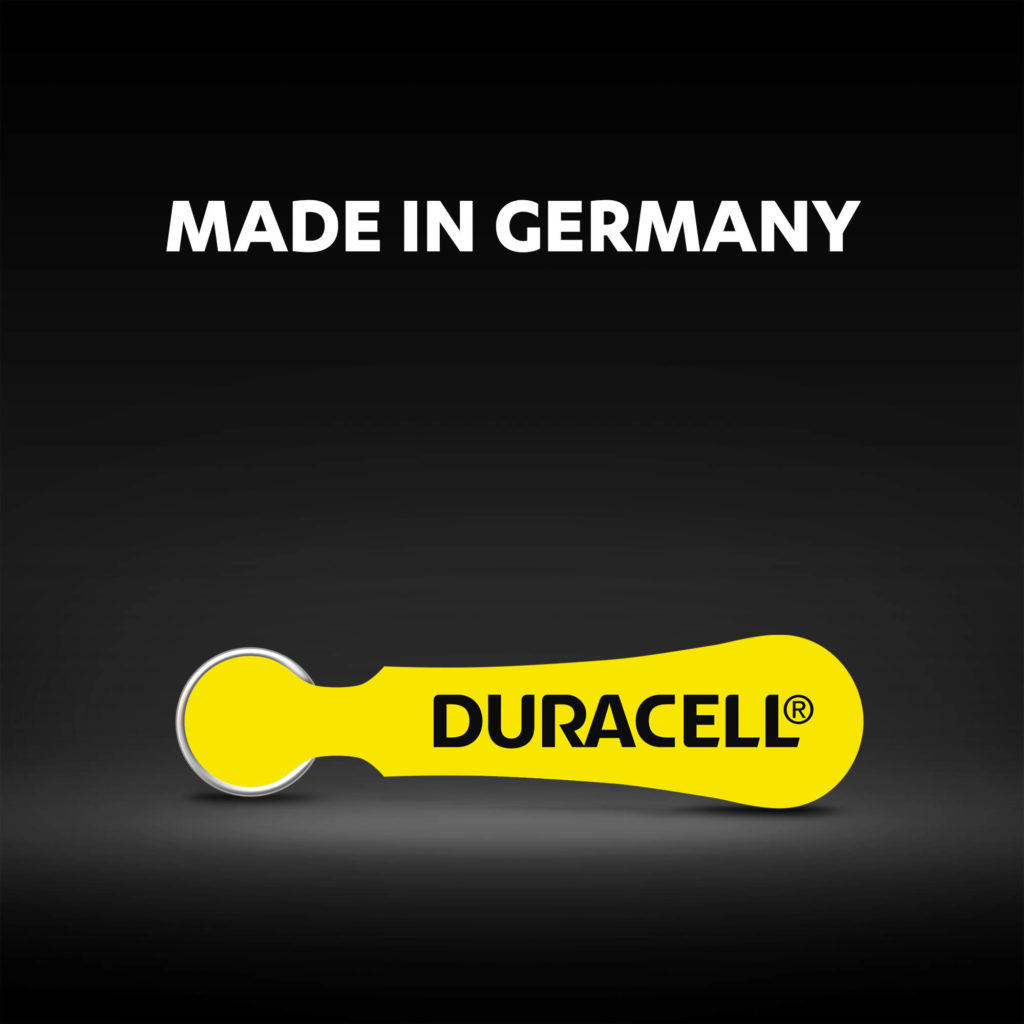 Duracell hearing aid batteries made in Germany