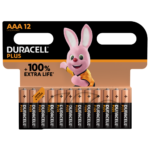 Duracell Plus Alkaline AAA 1.5V 12 piece pack