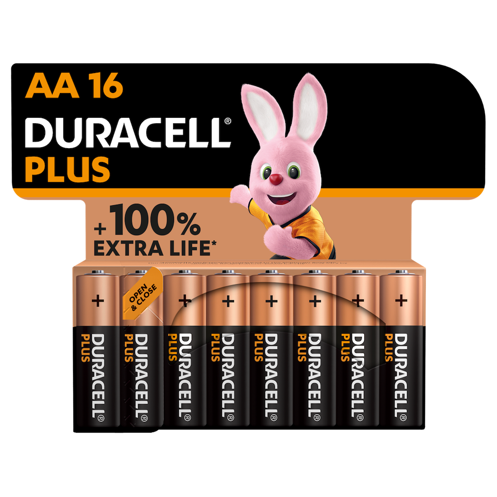 Duracell Plus Alkaline AA Batteries in 16 piece pack
