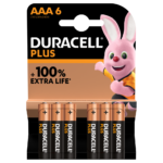 Duracell Plus Alkaline AAA 1.5V batteries 6-piece pack